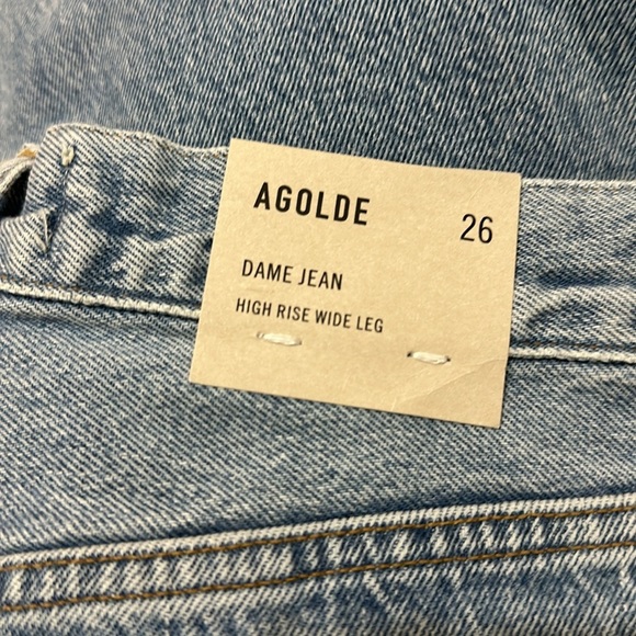 NWT! AGOLDE Dame High Rise Wide Leg Jeans Showdown Cuffed Women’s Size 26 ☮️ - Picture 7 of 8
